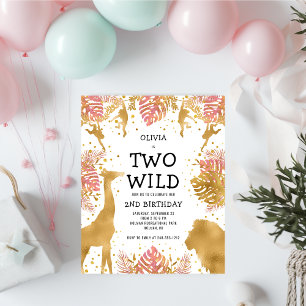 Papier Carton d'invitation pour les deux ans de deux peti