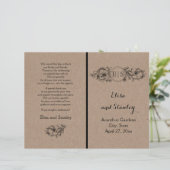 Papier Carton Kraft vintage cadre fleuri avec initiales (Debout devant)