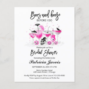 Papier Cartons de mariage Boos And Booze Bridal Shower Bu