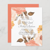 Papier Cartons d'invitation de mariage à motif floral Bro (Devant / Derrière)