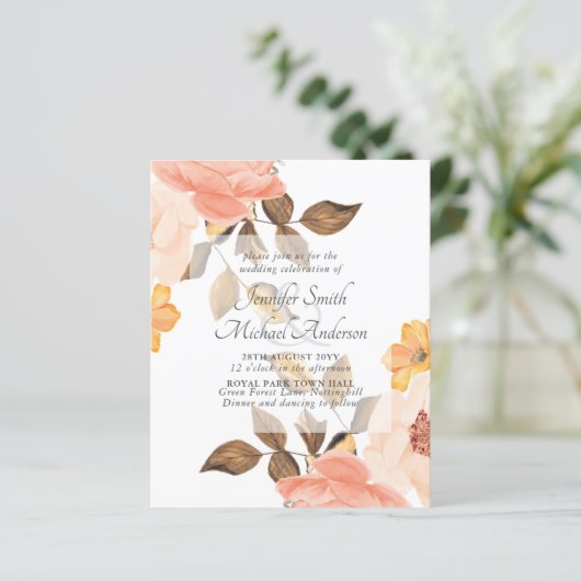 Papier Cartons d'invitation de mariage à motif floral Bro (Debout devant)