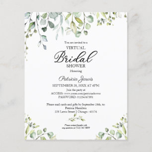 Papier Cartons d'invitation pour Baby Shower Virtuel de M