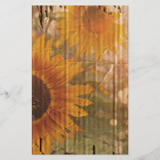 Papier cartons rustiques pays mariage de tournesol (Devant)