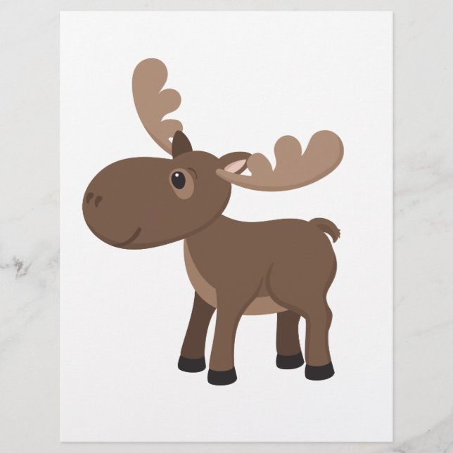 Papier Cartoon Moose (Devant)