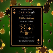 Papier Casino nuit or noir invitation anniversaire