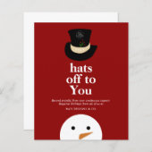 Papier CASQUETTES BUDGET À Vous Snowman Red Company Logo (Devant / Derrière)