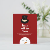 Papier CASQUETTES BUDGET À Vous Snowman Red Company Logo (Debout devant)
