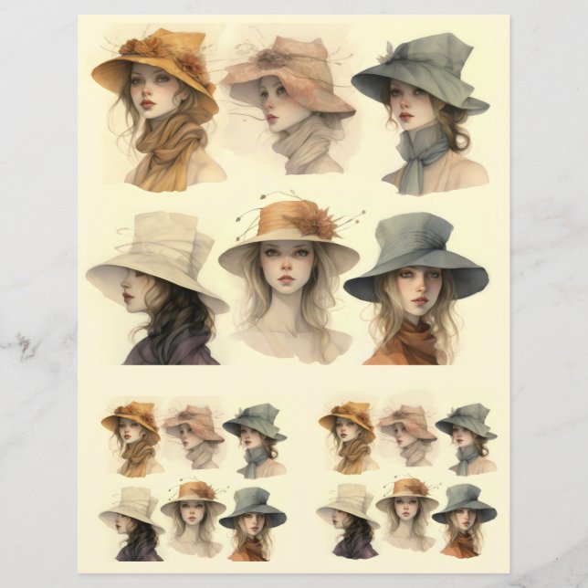 Papier Casquettes dames vintage SCV 4 (Devant)