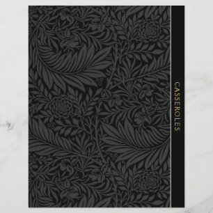 Papier Casseroles Divider de recette Floral noir Vint