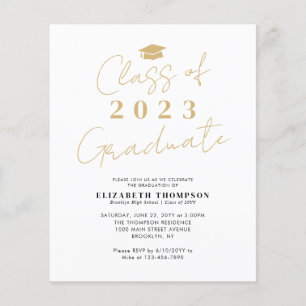Papier Catégorie de budget de 2023 Gold Grad Graduation P