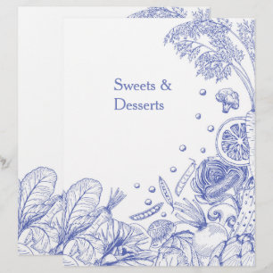 Papier Catégorie de recette de légumes bleus dessinés à l