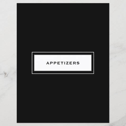 Papier Catégorie de recette | Entrées | Noir et blanc (Dos)