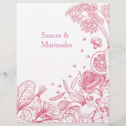 Papier Catégorie de recettes de légumes roses dessinés à  (Devant)