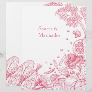 Papier Catégorie de recettes de légumes roses dessinés à