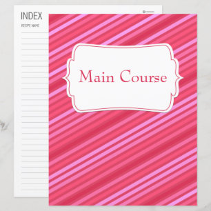 Papier Catégorie/index de recette diagonale rose