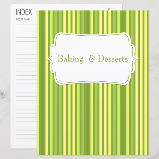 Papier Catégorie/index de recette verticale verticale ver (Devant / Derrière)