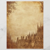 Papier Cathédrale gothique médiévale Vintage Sepia (Dos)