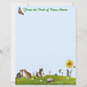Papier Cats, Flowers, and Butterflies Stationery (Dos)