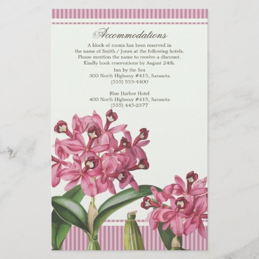 Papier Cattleya Orchidée rose Mariage Directions (Devant)