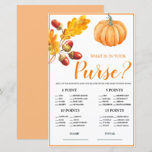 Papier Ce qu'il y a dans Purse Fall Citrouille Bridal Gam