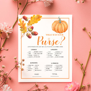 Papier Ce qu'il y a dans Purse Fall Citrouille Bridal Gam