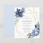 Papier Célébration budgétaire de la vie Dusty Blue Floral (Devant / Derrière)