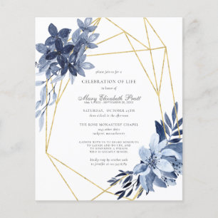 Papier Célébration budgétaire de la vie Dusty Blue Floral