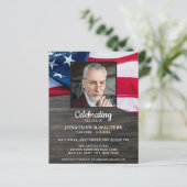 Papier Célébration Budgétaire De La Vie Invitation Patrio (Debout devant)