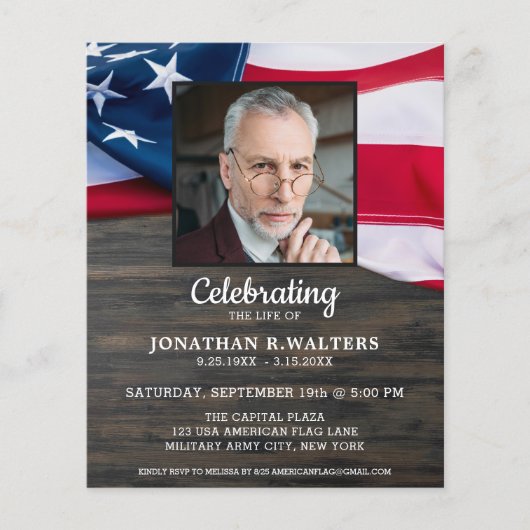 Papier Célébration Budgétaire De La Vie Invitation Patrio (Devant)