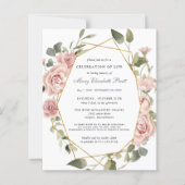 Papier Célébration budgétaire de la vie rose florale Invi (Devant)