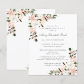 Papier Célébration budgétaire de la vie rose florale Invi (Devant / Derrière)