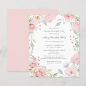 Papier Célébration budgétaire de la vie rose florale Invi (Devant / Derrière)