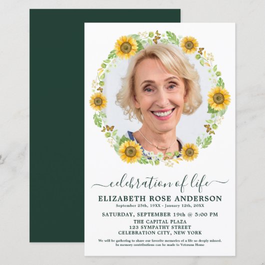 Papier Célébration Budgétaire De La Vie Tournesol Photo F (Devant / Derrière)