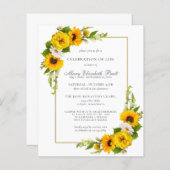 Papier Célébration budgétaire de la vie Tournesols Invita (Devant / Derrière)