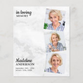 Papier Célébration de la vie avec 3 photos moderne et éco (Devant)