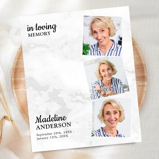 Papier Célébration de la vie avec 3 photos moderne et éco