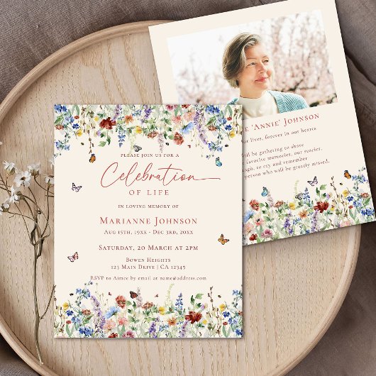 Papier Célébration de la vie du Fleur sauvage du budget