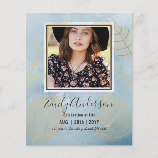 Papier CÉLÉBRATION DE LA VIE Funérailles Memorial PHOTO B (Devant)