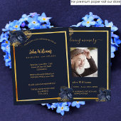 Papier Célébration de la vie funéraire bleu invitation ph