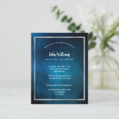 Papier Célébration de la vie funéraire bleu invitation ph (Debout devant)