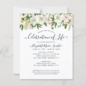 Papier Célébration de la vie funéraire Invitation commémo (Devant)