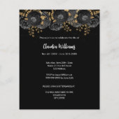 Papier Célébration de la vie funéraire photo florale noir (Dos)