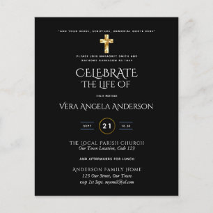 Papier Célébration de la vie Mémorial funéraire catholiqu