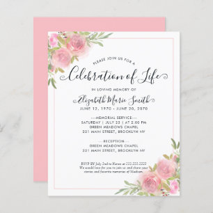 Papier Célébration de la vie Memorial Funeral Invitation