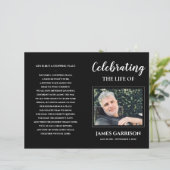 Papier Célébration de la vie White On Black Funeral Progr (Debout devant)