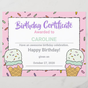Papier Célébration de l'événement de la glace Certificat