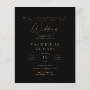 Papier Célébration du Mariage Black & Gold Budget