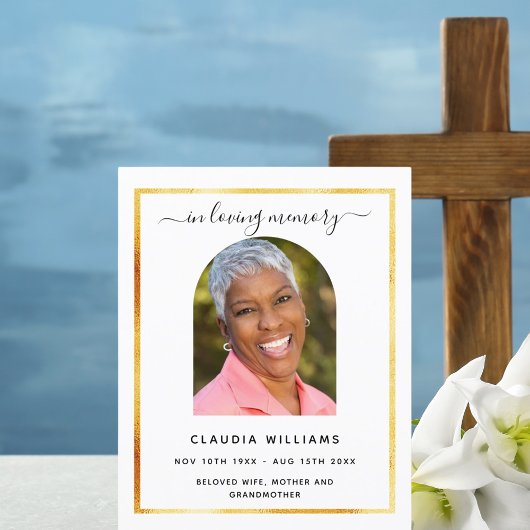 Papier Célébration vie funéraire noir arche photo program