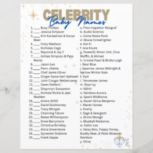 Papier Celebrity Baby Name Jeu