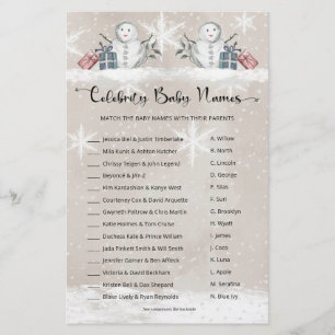 Papier Celebrity Baby Names Snowman Baby shower